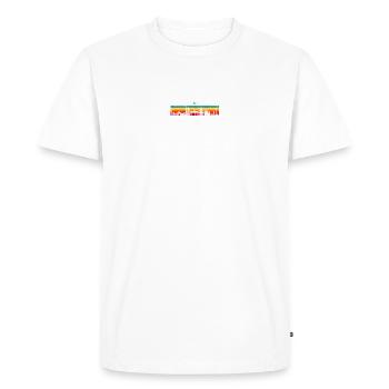 Vibrant Skyline Stripes - Men's Premium Organic T-Shirt - white - Front - Nico (187cm)