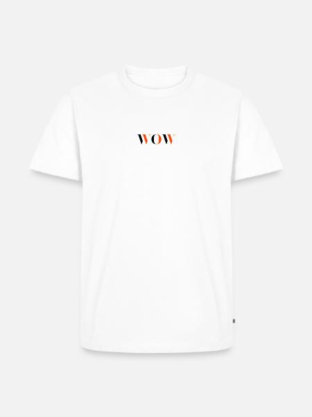 WOW tri-colour - Men's Premium Organic T-Shirt - white