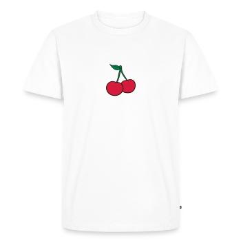 2 cerise feuille conception savoureuse - T-shirt Premium bio Homme - blanc - Devant - Nico (187cm)
