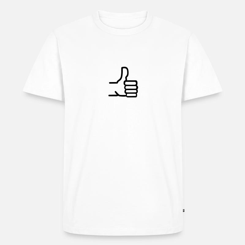 Daumen hoch - Männer Premium Bio T-Shirt - Weiß