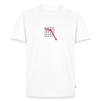 grid line descending line verlusst down arrow - Men's Premium Organic T-Shirt - white - Front - Nico (187cm)