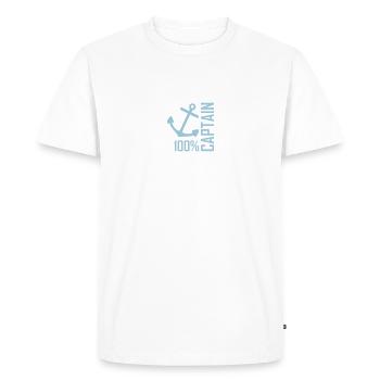100% captain - Men's Premium Organic T-Shirt - white - Front - Nico (187cm)