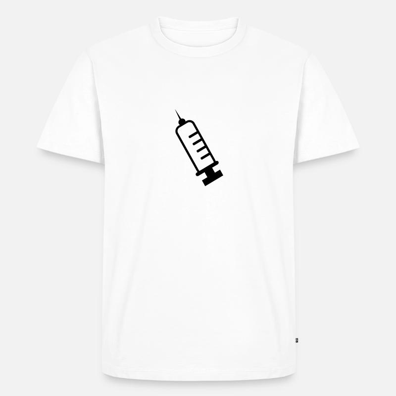 Spritze - Männer Premium Bio T-Shirt - Weiß
