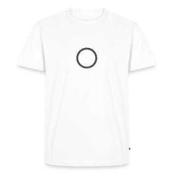 laurel wreath frame circle round design logo text - Men's Premium Organic T-Shirt - white - Front - Nico (187cm)