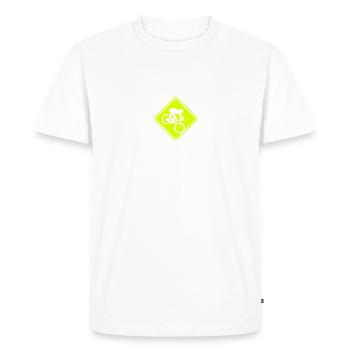 MTB Dowwnhill Mountain Biking Roadsign - T-shirt Premium bio Homme - blanc - Devant - Nico (187cm)