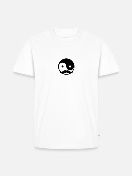 Mustache Yin Yang - T-shirt Premium bio Homme - blanc