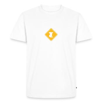 warning danger caution sign outback australia wild - Men's Premium Organic T-Shirt - white - Front - Nico (187cm)