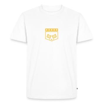 family, friends, team, duo, logo, design, beer, ju - Men's Premium Organic T-Shirt - white - Front - Nico (187cm)