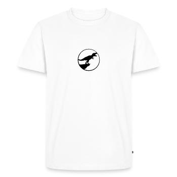 at night moon cliff howl wolf t-rex tyrannosaurus - Men's Premium Organic T-Shirt - white - Front - Nico (187cm)