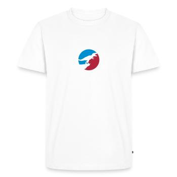 sport logo design at night moon cliff howl wolf t- - Men's Premium Organic T-Shirt - white - Front - Nico (187cm)