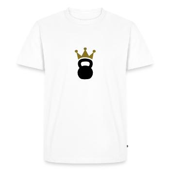 Kettlebell - Men's Premium Organic T-Shirt - white - Front - Nico (187cm)