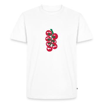 grappe de tomates cerises_g1 - T-shirt Premium bio Homme - blanc - Devant - Nico (187cm)