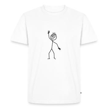 Happy Stick Figure - T-shirt Premium bio Homme - blanc - Devant - Nico (187cm)