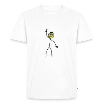Happy Stick Figure - T-shirt Premium bio Homme - blanc - Devant - Nico (187cm)