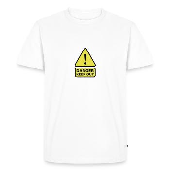 Danger Keep Out - T-shirt Premium bio Homme - blanc - Devant - Nico (187cm)