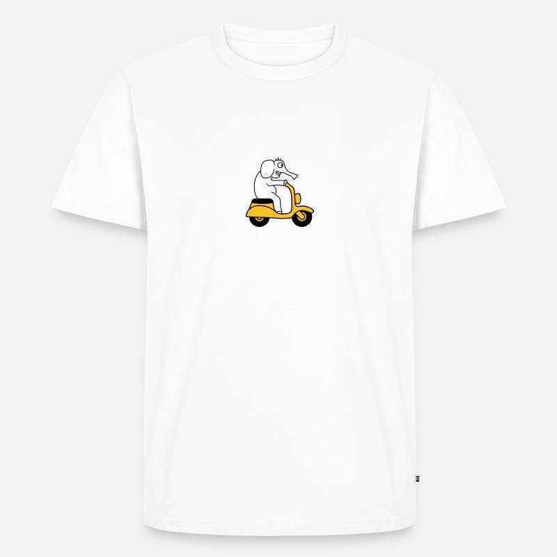 Moped Elephant - Men's Premium Organic T-Shirt - white