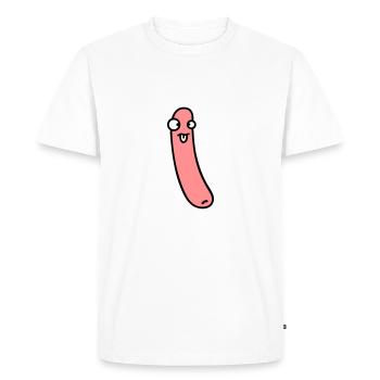 Funny Sausage - Men's Premium Organic T-Shirt - white - Front - Nico (187cm)