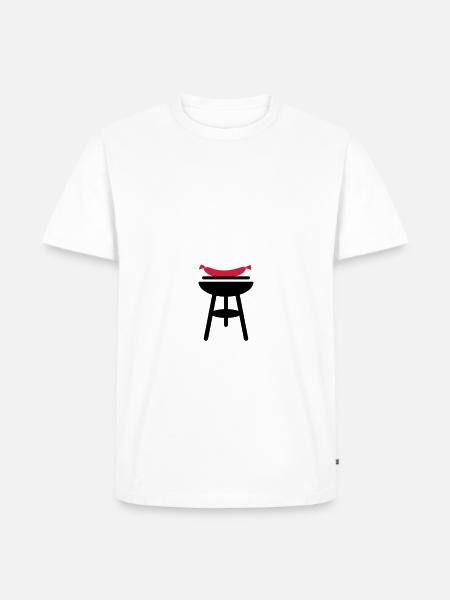 Sausage BBQ - Men's Premium Organic T-Shirt - white