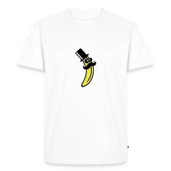 Sir Mustache Banana - T-shirt Premium bio Homme - blanc - Devant - Nico (187cm)