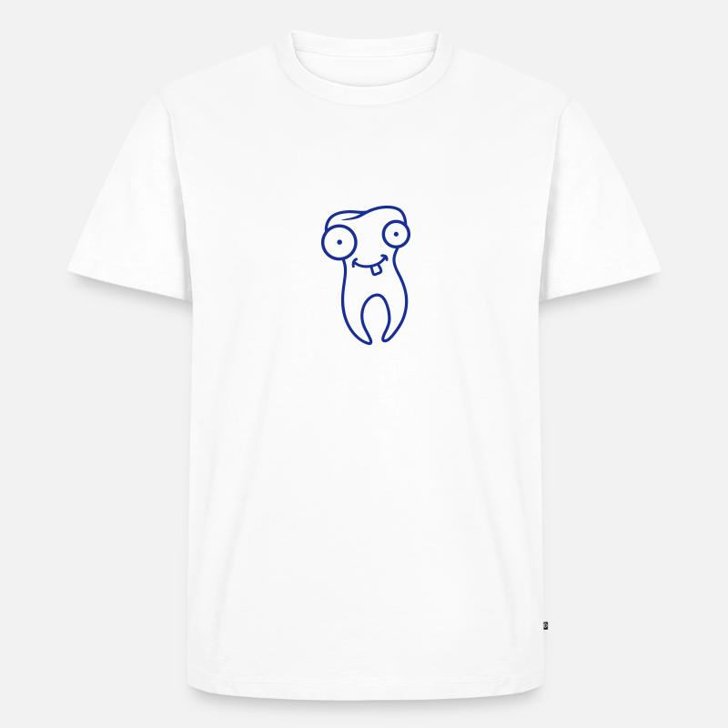 Cartoon Tooth - Männer Premium Bio T-Shirt - Weiß
