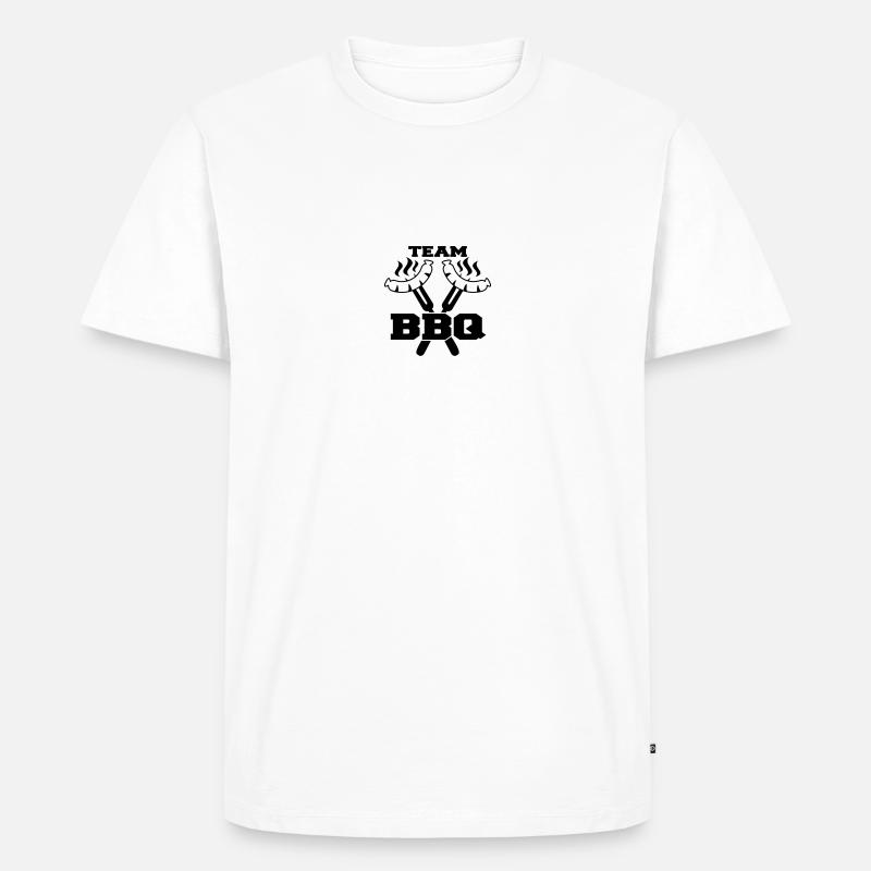 Team BBQ Logo - Männer Premium Bio T-Shirt - Weiß