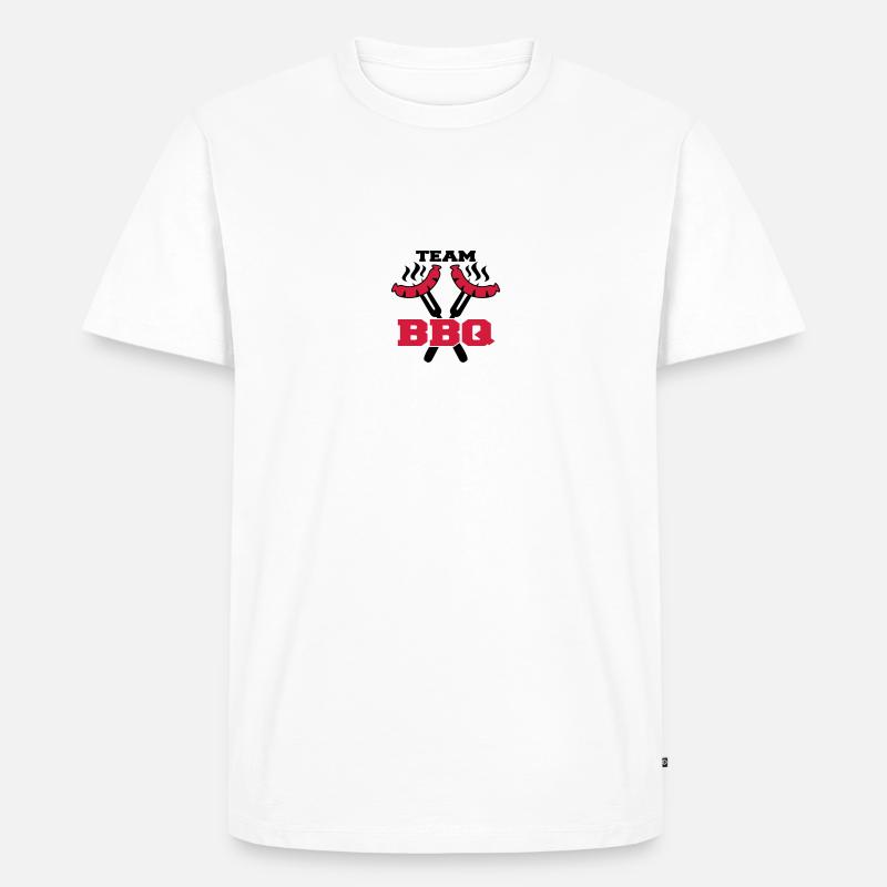 Team BBQ Logo - Männer Premium Bio T-Shirt - Weiß