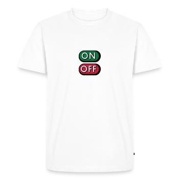 On Off Buttons - T-shirt Premium bio Homme - blanc - Devant - Nico (187cm)