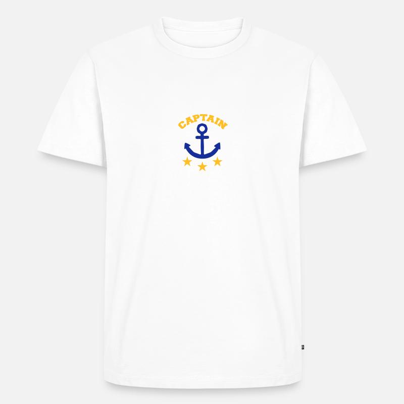 Captain - Männer Premium Bio T-Shirt - Weiß