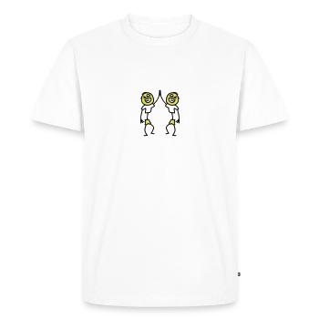 Two Friends - Men's Premium Organic T-Shirt - white - Front - Nico (187cm)