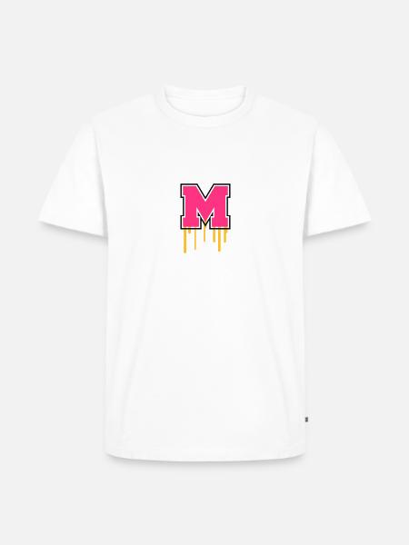 Letter M - Männer Premium Bio T-Shirt - Weiß