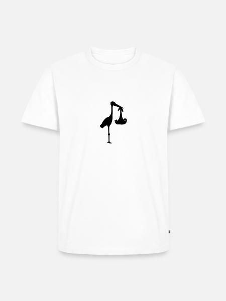 Stork And Baby - Men's Premium Organic T-Shirt - white