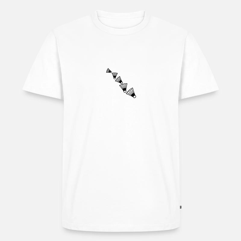 Badmintons Pattern - Männer Premium Bio T-Shirt - Weiß