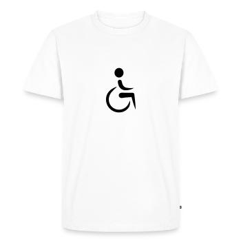 Chaise roulante - T-shirt Premium bio Homme - blanc - Devant - Nico (187cm)