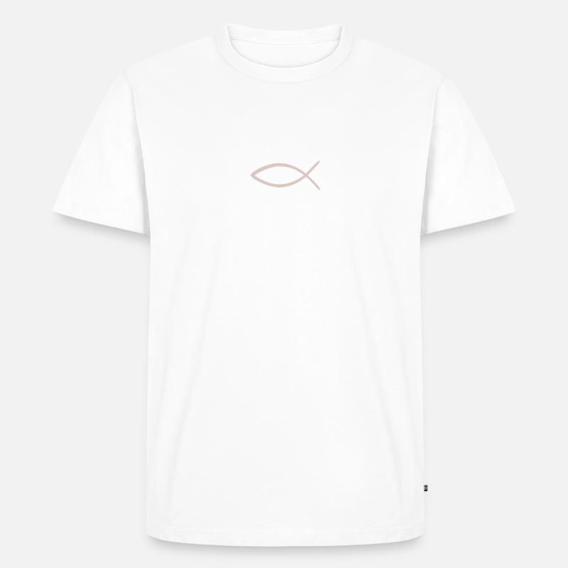 Fisch - Männer Premium Bio T-Shirt - Weiß