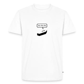 hahaha - T-shirt Premium bio Homme - blanc - Devant - Nico (187cm)