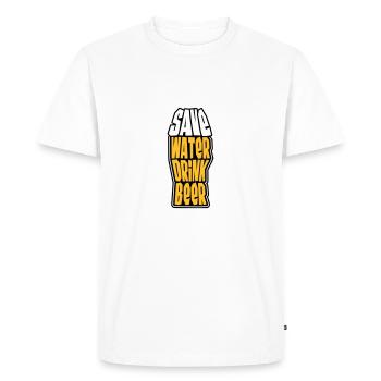 Save Water Drink Beer - T-shirt Premium bio Homme - blanc - Devant - Nico (187cm)