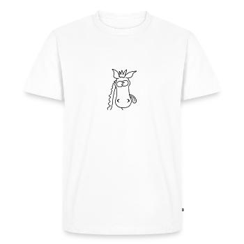 Funny Crazy Comic Horse - Men's Premium Organic T-Shirt - white - Front - Nico (187cm)