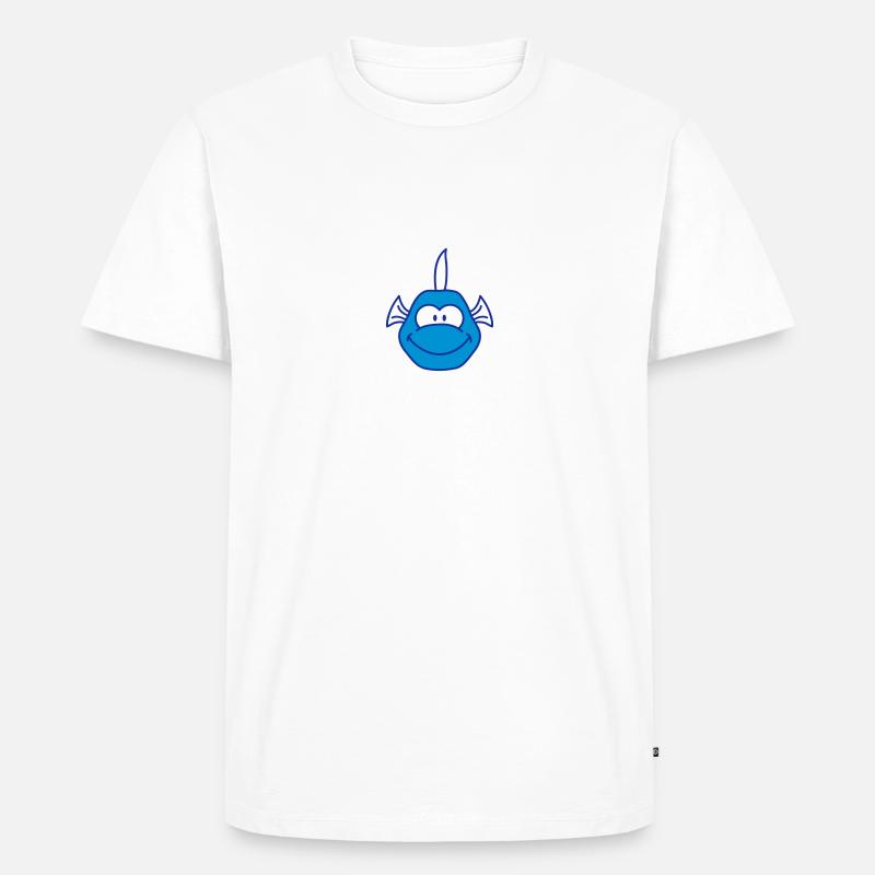 Funny Comic Fish - Männer Premium Bio T-Shirt - Weiß