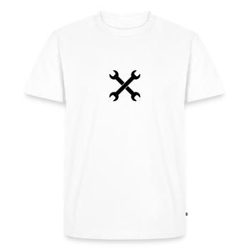 2 Wrench Logo Design - Men's Premium Organic T-Shirt - white - Front - Nico (187cm)