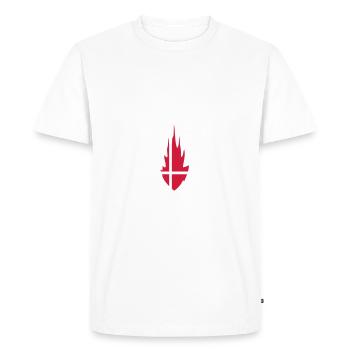 Denmark Danmark Fire Flame Design - Men's Premium Organic T-Shirt - white - Front - Nico (187cm)
