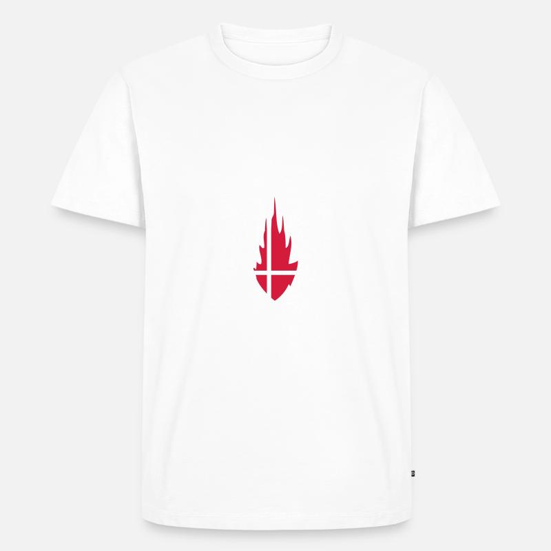 Denmark Danmark Fire Flame Design - Männer Premium Bio T-Shirt - Weiß