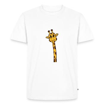 Funny Long Neck Giraffe Cool Cute Animals - Men's Premium Organic T-Shirt - white - Front - Nico (187cm)