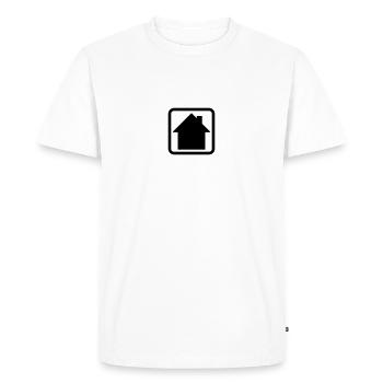 Icône du bouton \"Home\" logo - T-shirt Premium bio Homme - blanc - Devant - Nico (187cm)