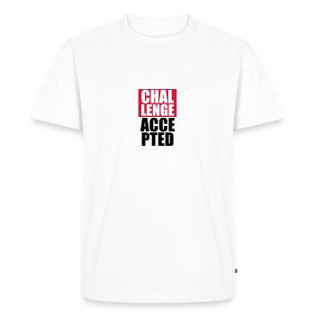 Cool Challenge Accepted Text Design - Men's Premium Organic T-Shirt - white - Front - Nico (187cm)