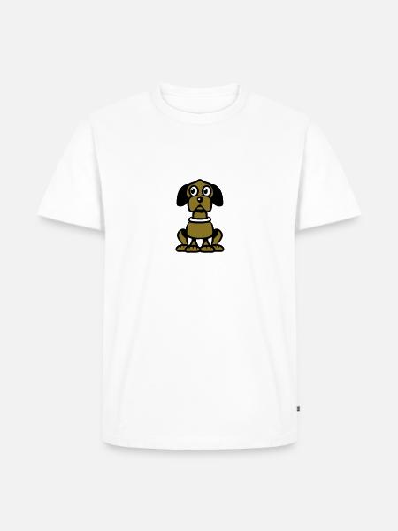 chien mignon drôle - T-shirt Premium bio Homme - blanc