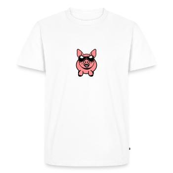 Lunette sympathique drôle de cochon - T-shirt Premium bio Homme - blanc - Devant - Nico (187cm)