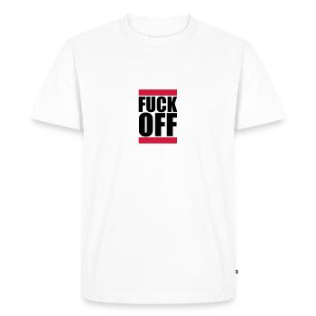 Fuck Off Logo - T-shirt Premium bio Homme - blanc - Devant - Nico (187cm)