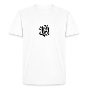 caricature comique de 18-dix-huit ans - T-shirt Premium bio Homme - blanc - Devant - Nico (187cm)