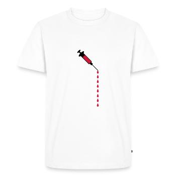 Syringe blood drops weight loss medicine - Men's Premium Organic T-Shirt - white - Front - Nico (187cm)