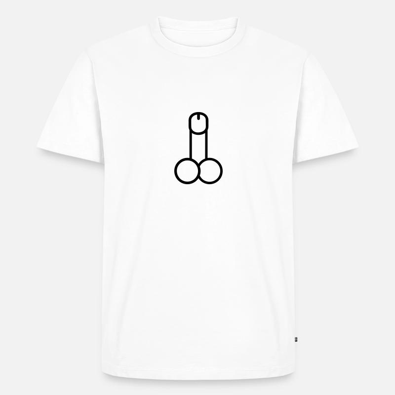 Penis - Männer Premium Bio T-Shirt - Weiß